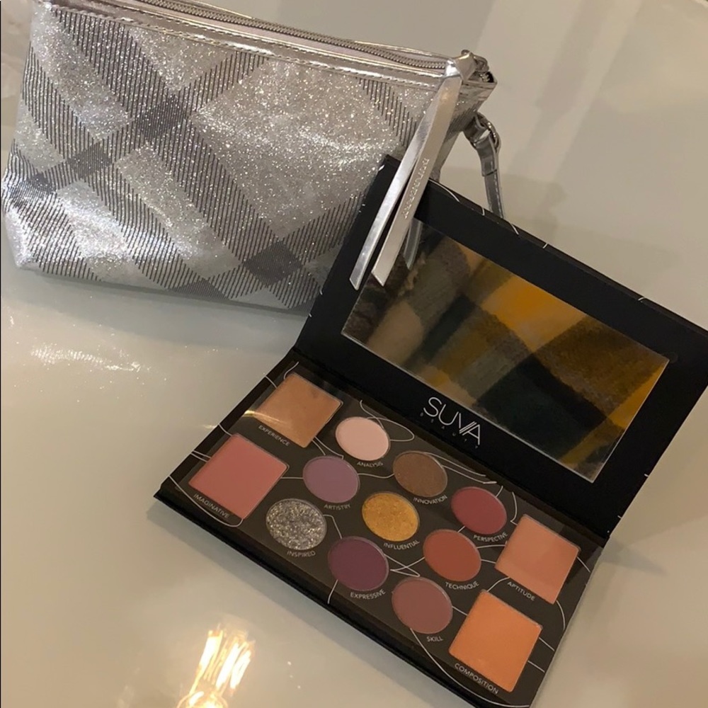 Burberry make-up bag and SUVA eyeshadow palette